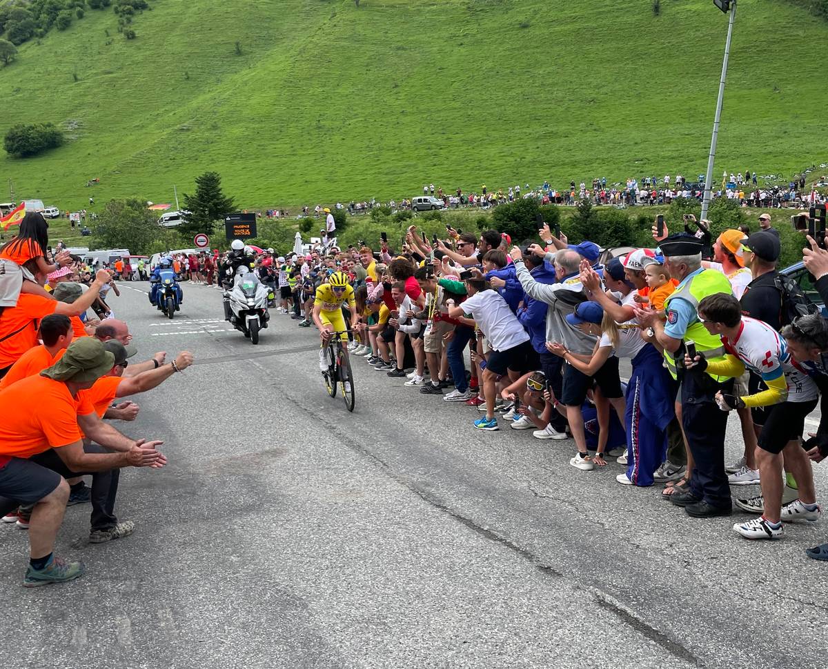 Tour De France Fahrer Und Zuschauer