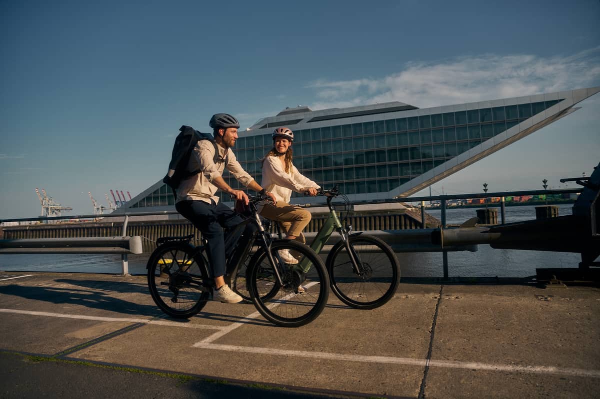 Kalkhoff Bikes two riders on a street